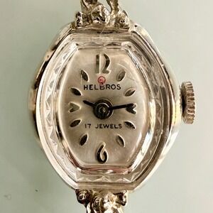 Helbros 17 Jewels Vintage Ladies Mechanical Watch Baldwin Band Runs